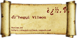 Óhegyi Vilmos névjegykártya